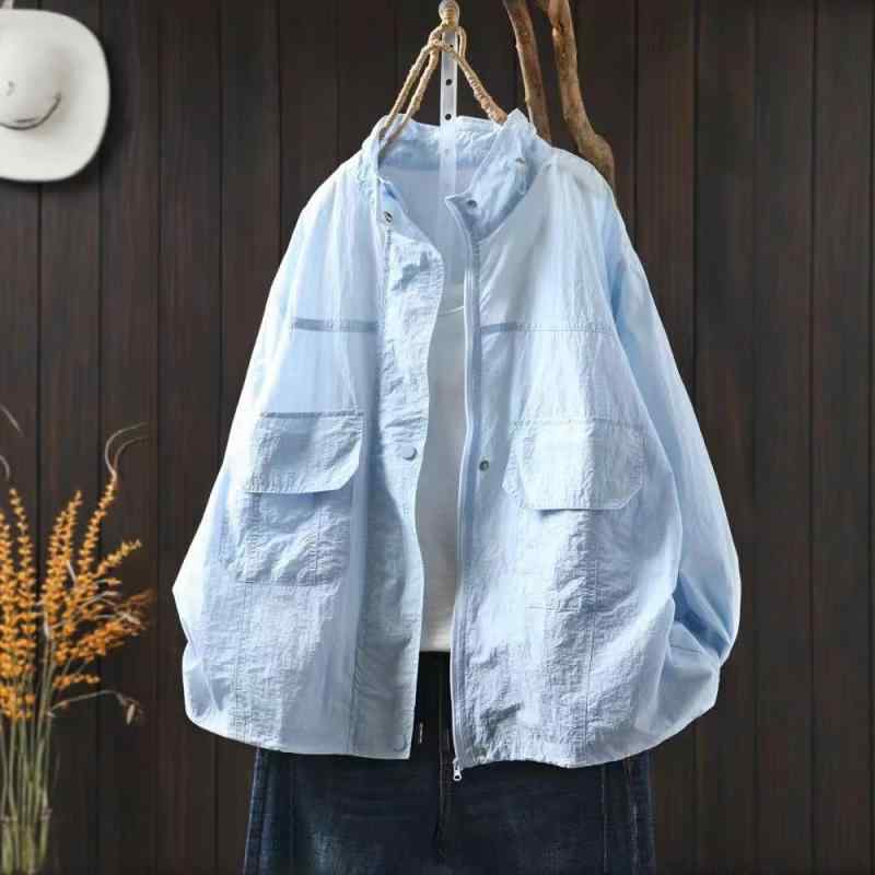 Other Jackets Jumpers - ジャケット レディース 婦人服 長袖 薄手 綿 接触冷感 ゆったりサイズ リラックス 中国風 文芸復古 ブルー ピンク系 ホワイト イエロー