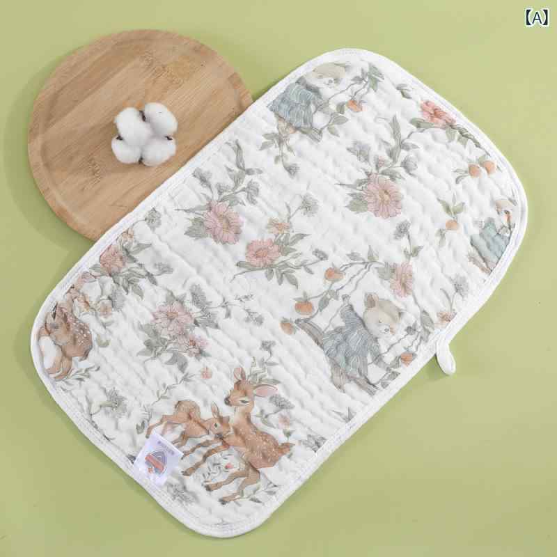Face Towel - ベビー フェイスタオル 綿 泡泡纱 柔軟 吸水 掛干 印花 竹繊維 手拭き 動物 柄 森 鹿 ガーデン 収穫 田園 兎 花 海 50×30cm オールシーズン