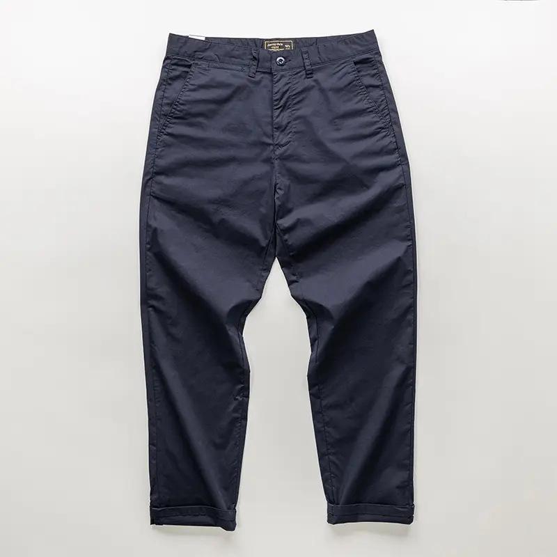 パンツ メンズ ズボン カーキ色 ワイドレッグパンツ ストレートパンツ 薄手 伸縮性 スポーツ 普段使い(4.0)