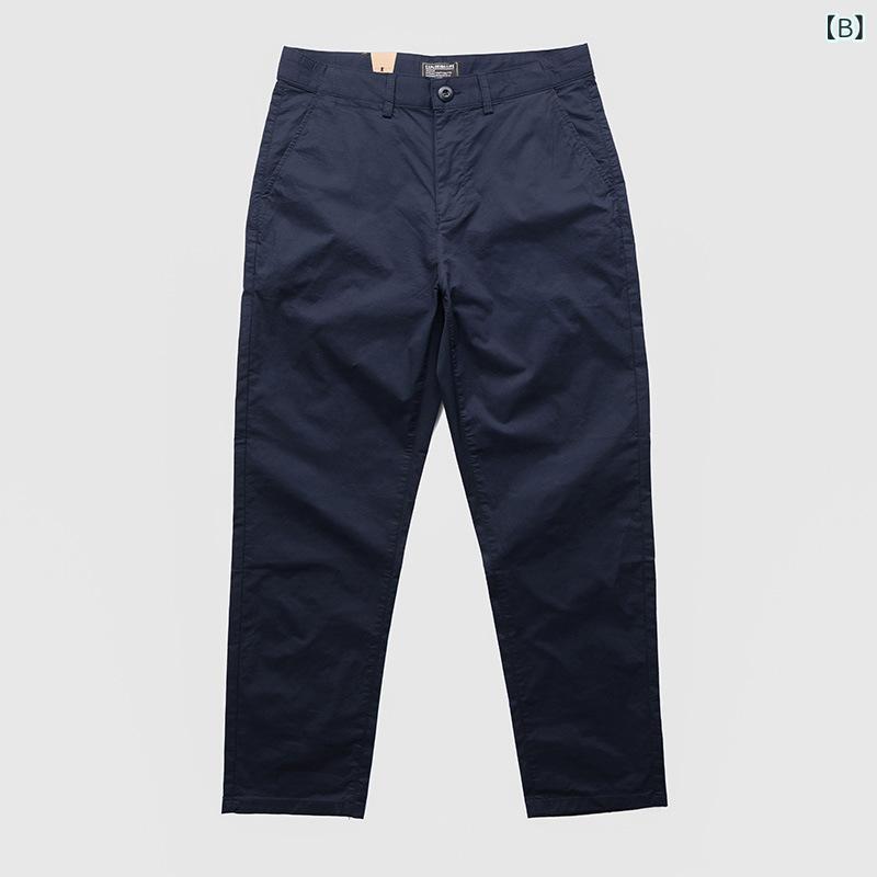 パンツ メンズ ズボン カーキ色 ワイドレッグパンツ ストレートパンツ 薄手 伸縮性 スポーツ 普段使い 3