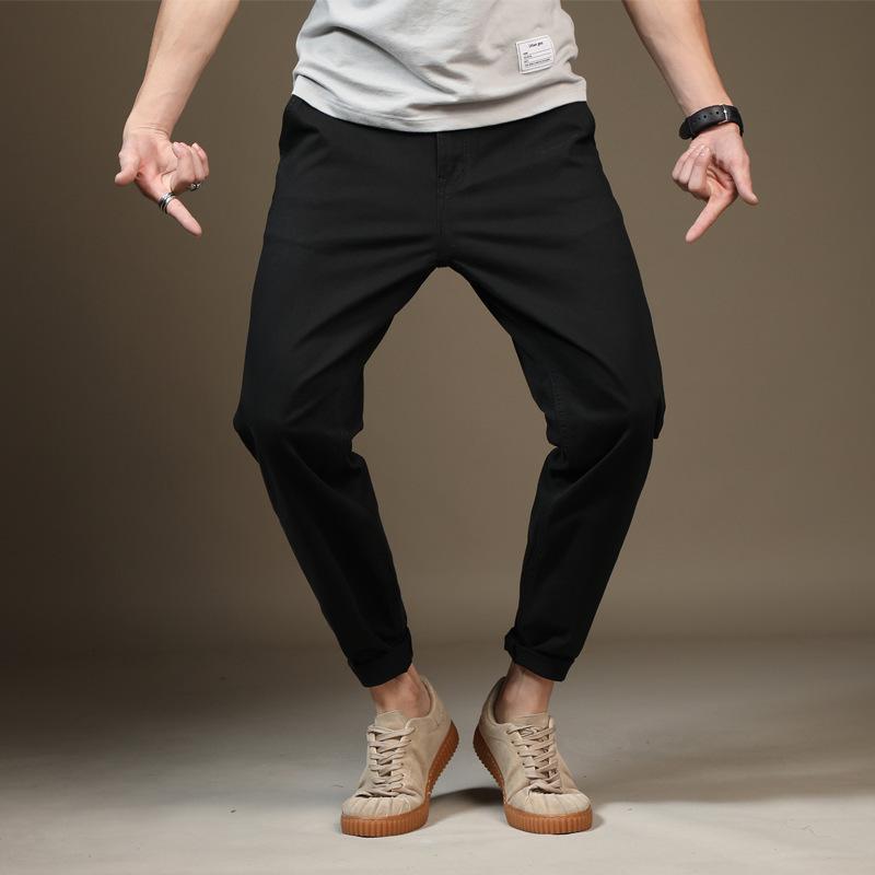 Pants - パンツ メンズ 男性用 テーパードパンツ コットン ズボン スラックス 無地 大きいサイズ ゆったり カジュアル カーキ ブラック ブルー 秋