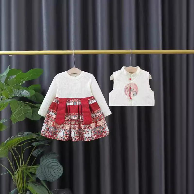 ワンピース 子供服 女の子 春秋 セットアップ チャイナドレス風 スカート かわいい おしゃれ 80cm 90cm 100cm 110cm 120cm