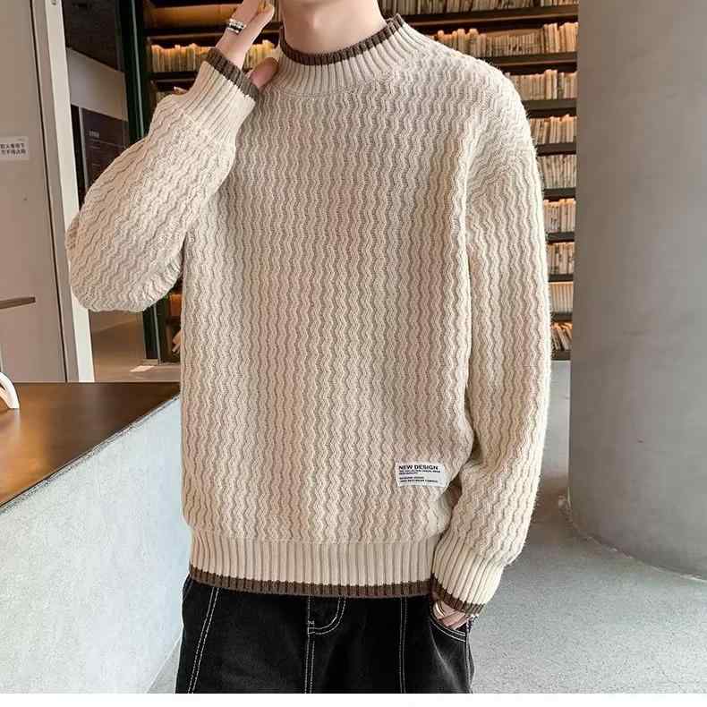 ニット メンズ セーター ニットソー 秋冬 トップス 長袖 丸首 ケーブル編み ゆったり 厚手 カシミヤタ..