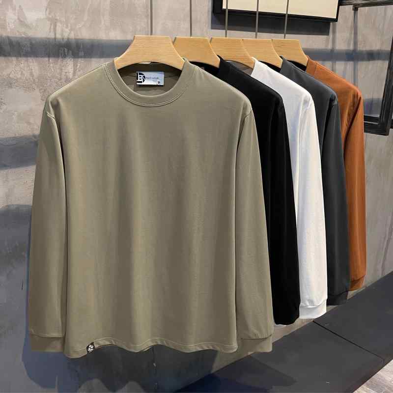 スウェット メンズ トレーナー カットソー プルオーバー 無地 長袖 Tシャツ トップス コットン混紡 カ..