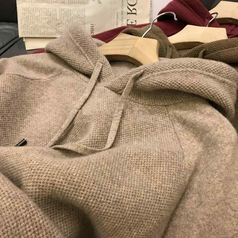 パーカー メンズ ニット 長袖 プルオーバー ゆるカワ 秋冬 コーデュロイ 無地 オートミール モカブラウ..