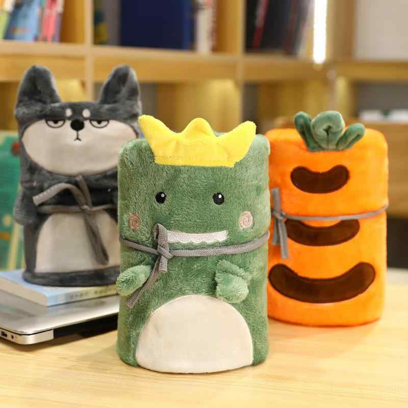 毛布 子供用 ベビー フランネル タオルケット 膝掛け アニマル柄 ハスキー ダイナソー キャット クマ ..