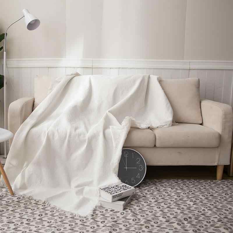 ブランケット ニット アイボリー ソファ 綿 ヨーロピアン ガーデン オールシーズン 水紋 桃心