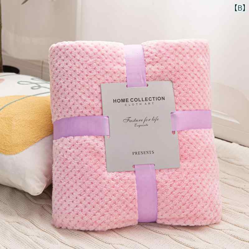 毛布 ブランケット ひざ掛け ポリエステル 無地 春秋 ベージュ ピンク系 グレー ブルー パープル 厚手 膝掛け 肩掛け オフィス ソファ 3