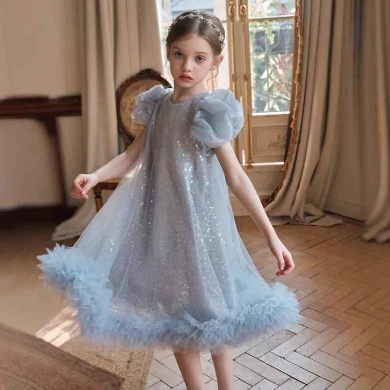 子供用ドレス プリンセスワンピース スパンコール チュールスカート 春秋 春夏 結婚式 パーティー 誕生..