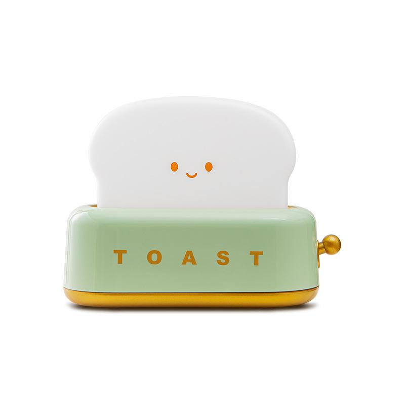 小夜灯 かわいい おしゃれ トースター型 卓上ライト LED 調光可能 タイマー付き ベッドサイドランプ 寝室照明 常夜灯 間接照明 ピンク イエロー グリーン