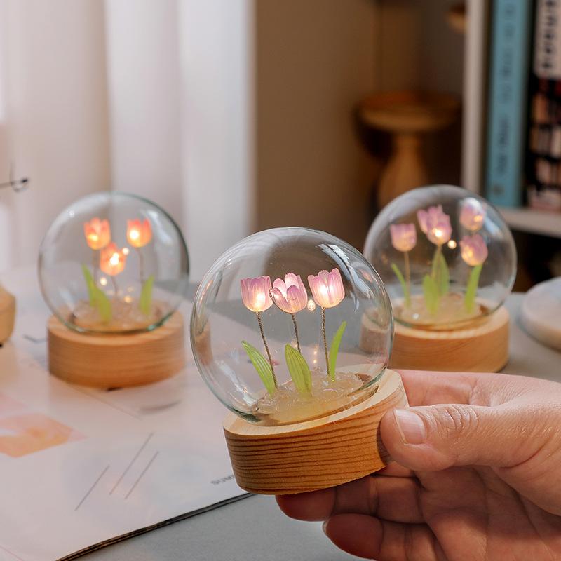 Orchid Lamps - ナイトライト かわいい ミニ チュ-リップ 卓上 置き物 DIY 手作り 材料 パステルカラー