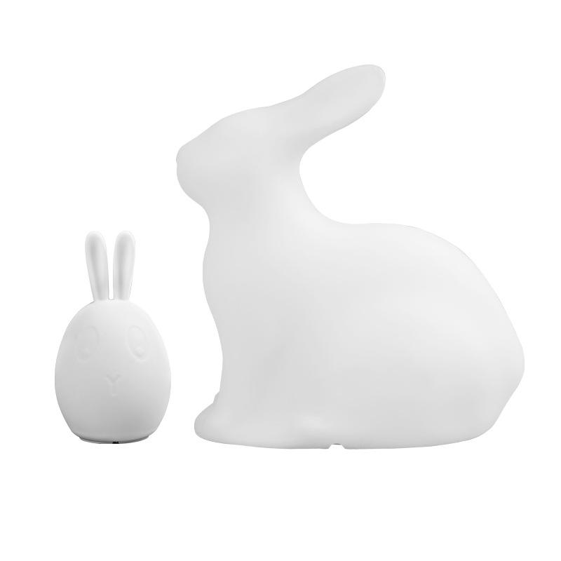 ナイトライト LED レディース 卓上 授乳ライト ベッドサイドランプ 7色 かわいい ウサギ シリコン製 リモコン付き タイマー付き USB充電式