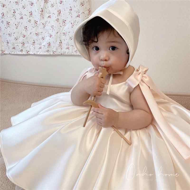 子供用ドレス 女児 ベビー プリンセスドレス サテン 中小童 パニエスカート かわいい 結婚式 発表会 春夏秋冬 白色 80 90 100 110 120 130 140 150 160cm