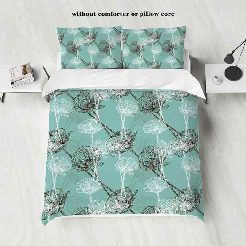 寝具カバーセット シングルサイズ デジタルプリント 90g 磨毛加工 ポリエステル 花柄 掛け布団カバー ..