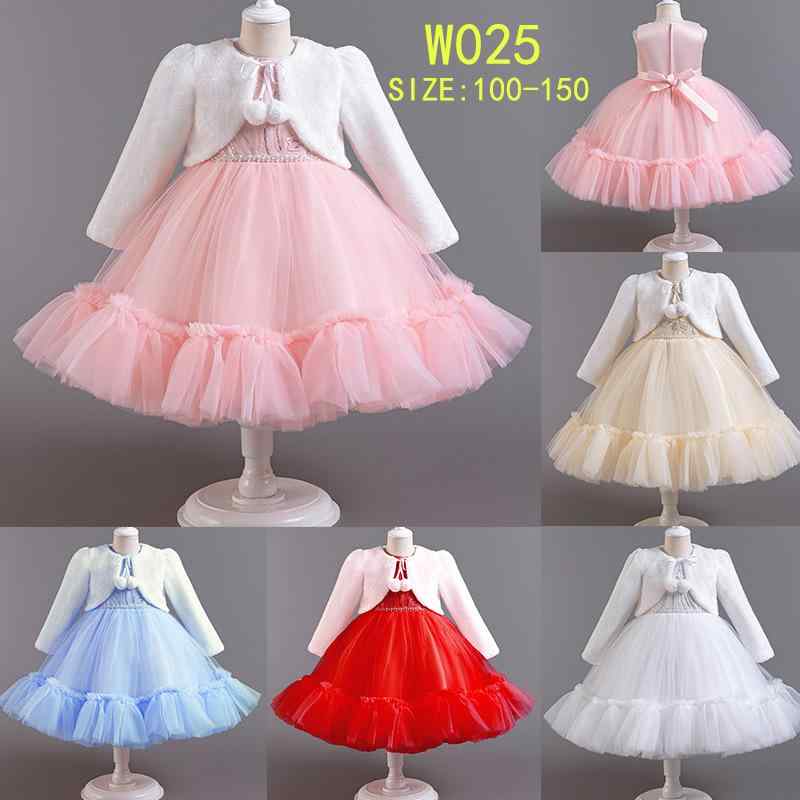 子供用フォーマルドレス セットアップ 女の子 春秋 長袖 プリンセスドレス 140cm以上 ピンク系 水色 白 赤 シャンパン 発表会 演奏会