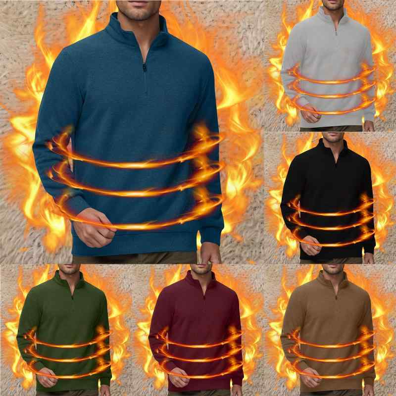 スウェット メンズ 秋冬 裏起毛 立ち襟 フルジップ 無地 長袖 プルオーバー トップス 伸縮性 リブ袖 普段使い 部屋着 ブラック ホワイ..