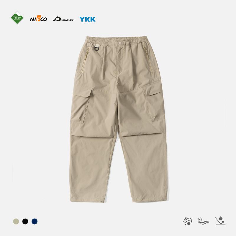 パンツ メンズ 男性用 カーゴパンツ ワークパンツ ロングパンツ 多ポケット 撥水 防汚 防風 登山 アウトドア ゆったりめ カーキ ダークグレー ネイビー