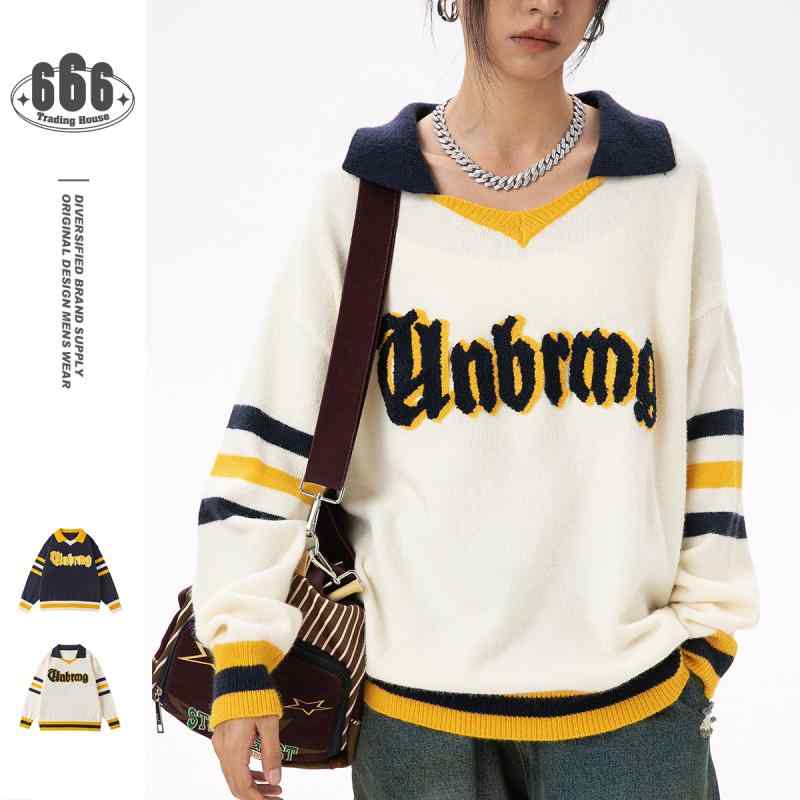 ニット メンズ 男性用 レトロ調 カレッジスタイル フード付き プルオーバー 長袖 トップス 秋冬 リラックスフィット アクリル混紡 ミデ..