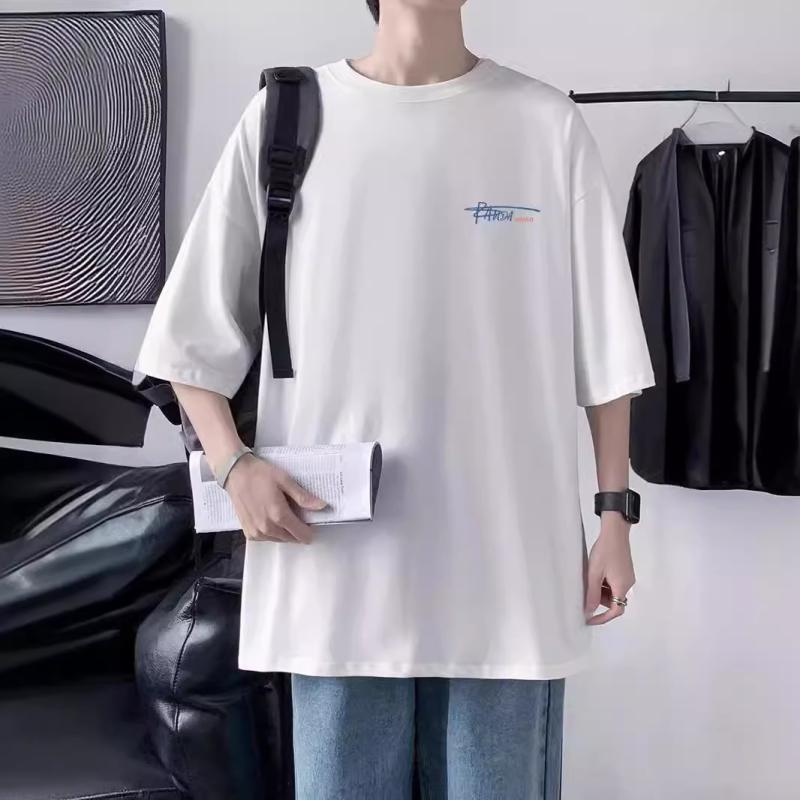 Tシャツ メンズ 男性用 半袖 無地 コットン100% 白 黒 ゆったり 厚手 カジュアル 普段使い