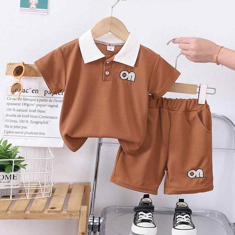 子供用 半袖ポロシャツ &amp; 短パン 2点セット ベビー 男の子 夏服 上下セット 80cm 90cm 100cm 薄手 ..