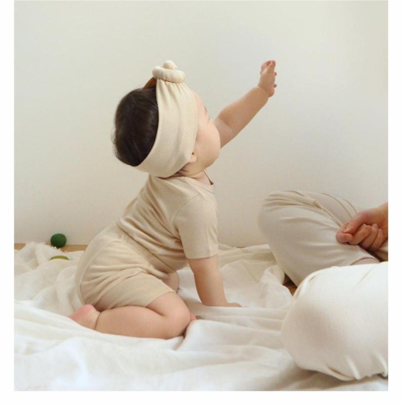 子供用パジャマ 半袖 2点セット モダール ベビー服 ルームウェア 薄手 夏 幼児 韓国風 イエロー 80cm 9..