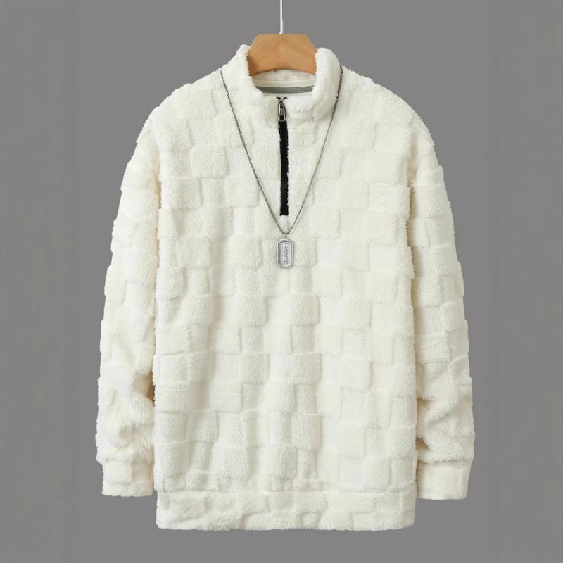 メンズ ニット カーディガン 秋冬 ファッション カジュアル ハーフジップ スタンドカラー 襟付き プル..