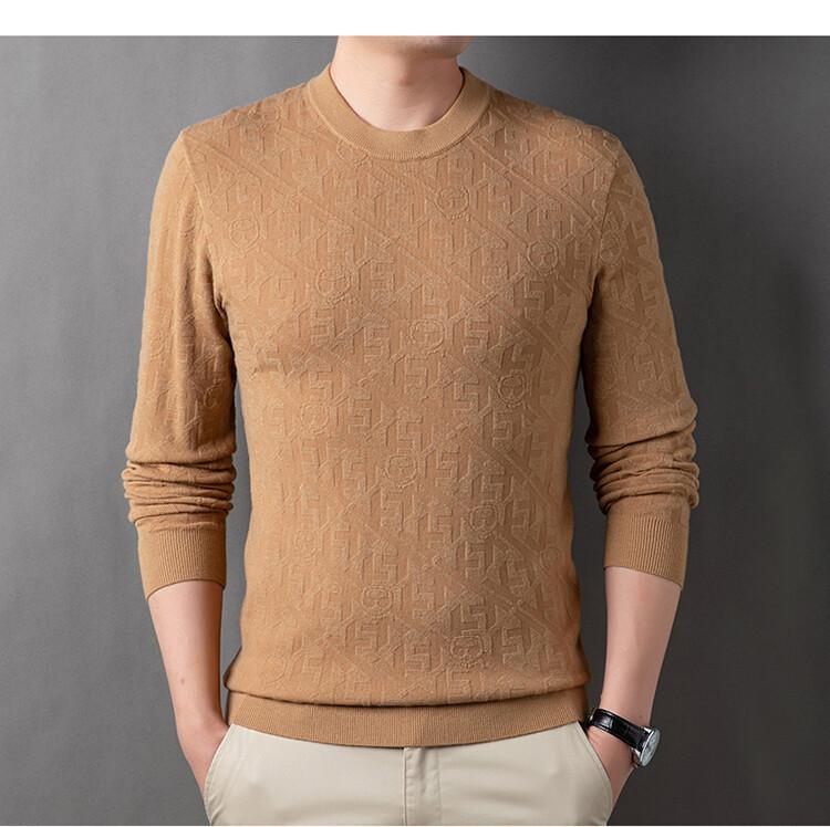 ニット メンズ 男性用 トップス 秋冬 長袖 ラウンドネック プルオーバー 暖かい 厚手 無地 ゆったり 普..