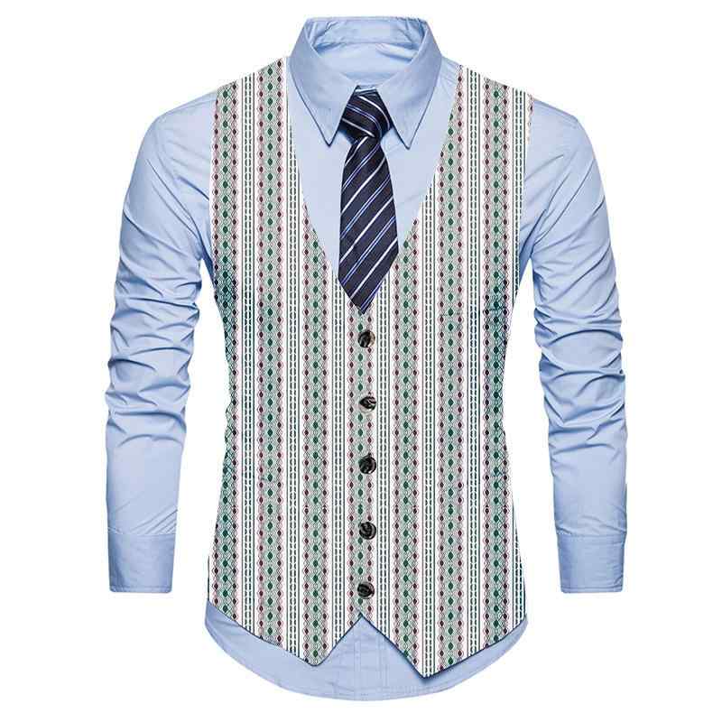 ベスト 男性用 スリムフィット プリント柄 スーツベスト シングルブレスト ポリエステル混紡 春秋 カジュアル 普段使い