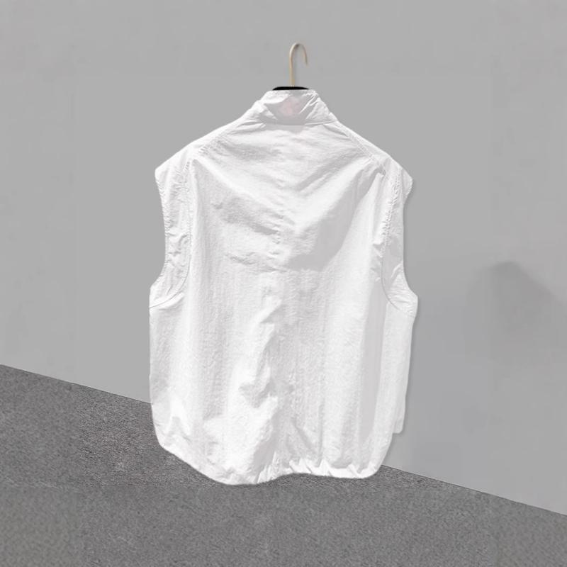 ・カテゴリ: ベスト・スタイル: カジュアル・対象年齢: 成人・対象: 男性・柄: 無地・フィット: ルーズ・タイプ: カーディガン・襟の形: スタンドカラー・前立て: ジッパー・厚さ: 薄手・素材: 化学繊維混紡、麻、ポリエステル・ディテール: 刺繍・ポケット: 立体パッチポケット・裾: 布裾・色: ブラック、ホワイト・サイズ: M、L、XL、XXL、XXXL