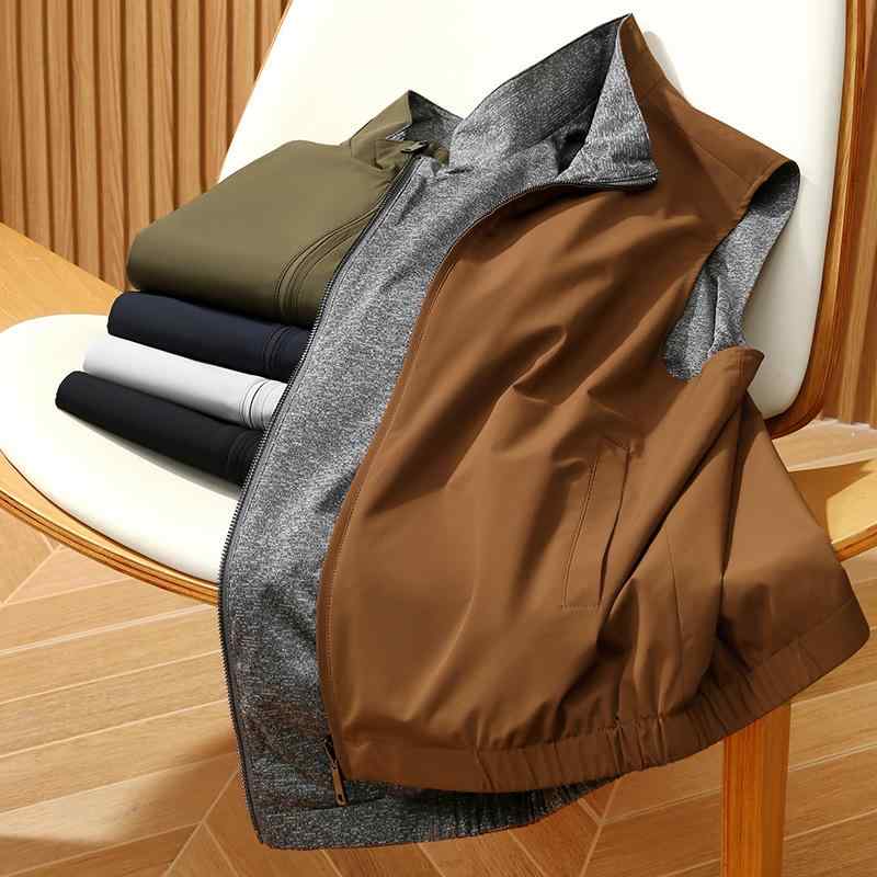 ・スタイル: 通勤・タイプ: 开衫・ネックライン: 立领・フード: なし・厚さ: 普通・柄: 無地・素材: 混紡・主な素材: ナイロン 83.8%・裏地素材: ポリエステル繊維・対象: 青年・ディテール: ポケット・裾: ストレート・対象年齢: 成人・対象性別: 男性・カテゴリ: ワークベスト・フィット: ルーズ・色: オリーブグリーン, ブラック, グレー, ブルー, ブラウンレッド・サイズ: M, L, XL, 2XL, 3XL, 4XL