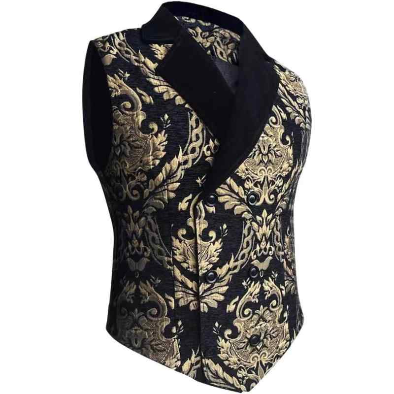 ベスト 男性用 スリムフィット シングルブレスト スーツ ベスト 無地 ポリエステル混紡 フォーマル カジュアル ゴールド レッド M L XL XXL XXXL 秋冬(4)