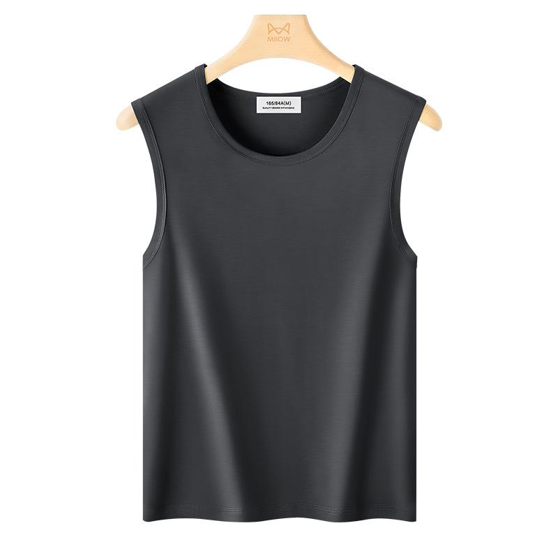 タンクトップ メンズ 男性用 抗菌 再生繊維 接触冷感 運動 スポーツ インナーシャツ 無地 薄手 夏 ブラック ホワイト グレー