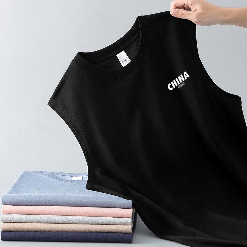 Tシャツ メンズ タンクトップ スポーツウェア トレーニングウェア ポリエステル 接触冷感 吸湿速乾 無地 薄手 ノースリーブ ブラック ..