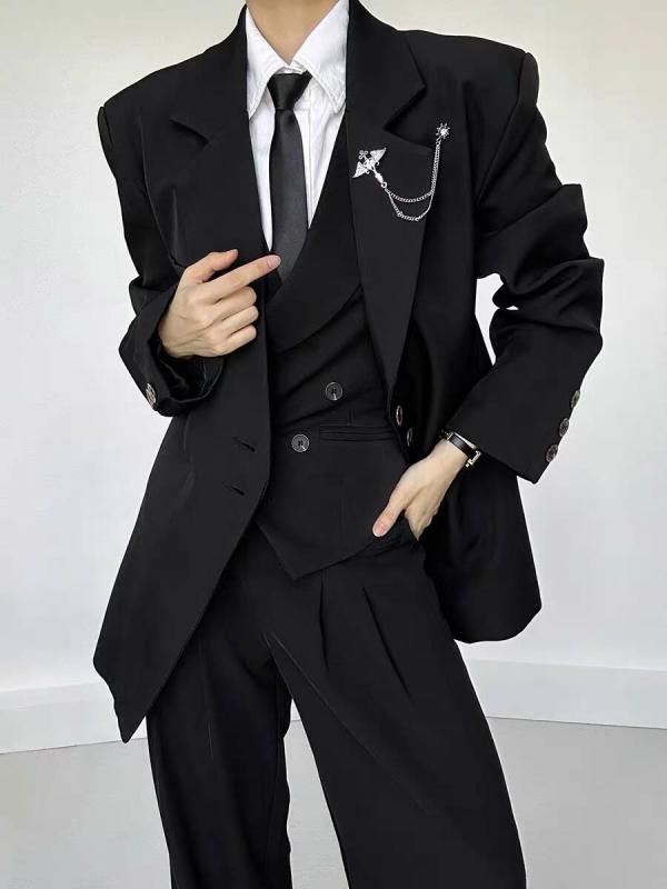 ・版型: ゆったり・柄: 無地・主な素材: ポリエステル100%・生地: ポリエステル・シーン: カジュアル・対象: ティーン・スタイル: 通勤・カラー: ブラック, ホワイト・サイズ: S, M, L, XL, 2XL, 3XL・厚さ: 普通・ディテール: ベスト