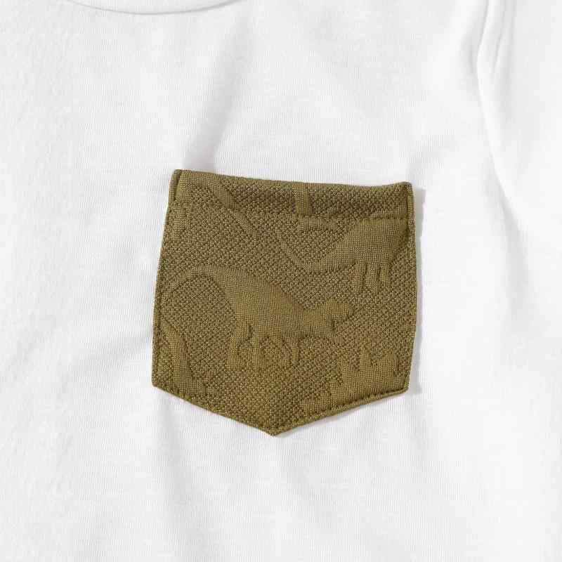 子供用Tシャツ パンツ 2点セット 男の子 半袖 恐竜柄 夏 カジュアル 普段着 ボーイズ 上下セット 100 110 120 130 ホワイト