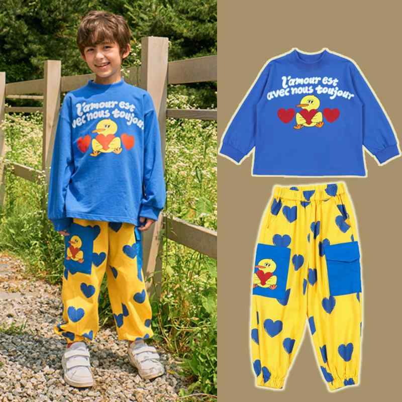 キッズ 長袖トップス パンツ 上下2点セット 子供服 カジュアル 普段着 かわいい動物柄 コットン 90cm 100cm 110cm 120cm 130cm 140cm 150cm