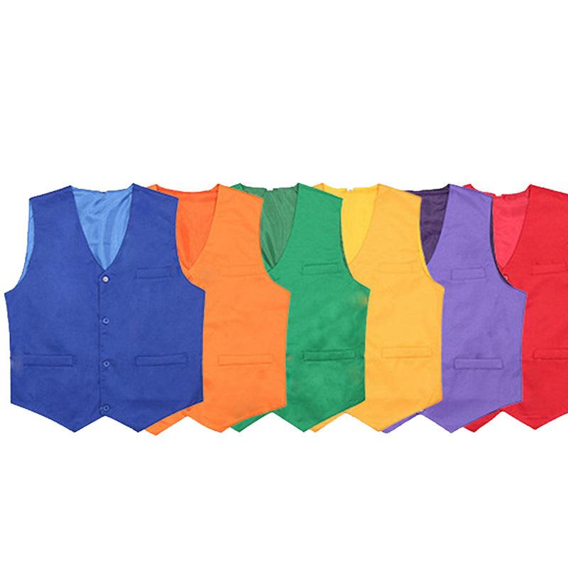 ベスト 男性用 志愿者 義工 広告 作業着 ポリエステル混紡 レッド グリーン オレンジ イエロー ブルー パープル XL XXL XXXL