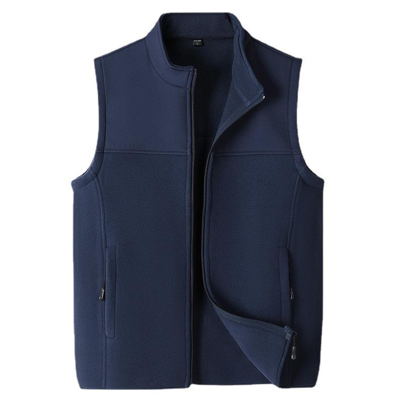 ベスト メンズ 男性用 フリース ベスト アウトドア スポーツ ウェア 大きいサイズ チョッキ ノースリーブ ジャケット トップス 春秋 黒 ブラック ネイビー グレー