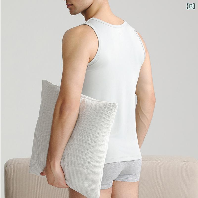 タンクトップ メンズ 男性用 モダール ランニング型 薄手 インナーシャツ スポーツ 運動 部屋着