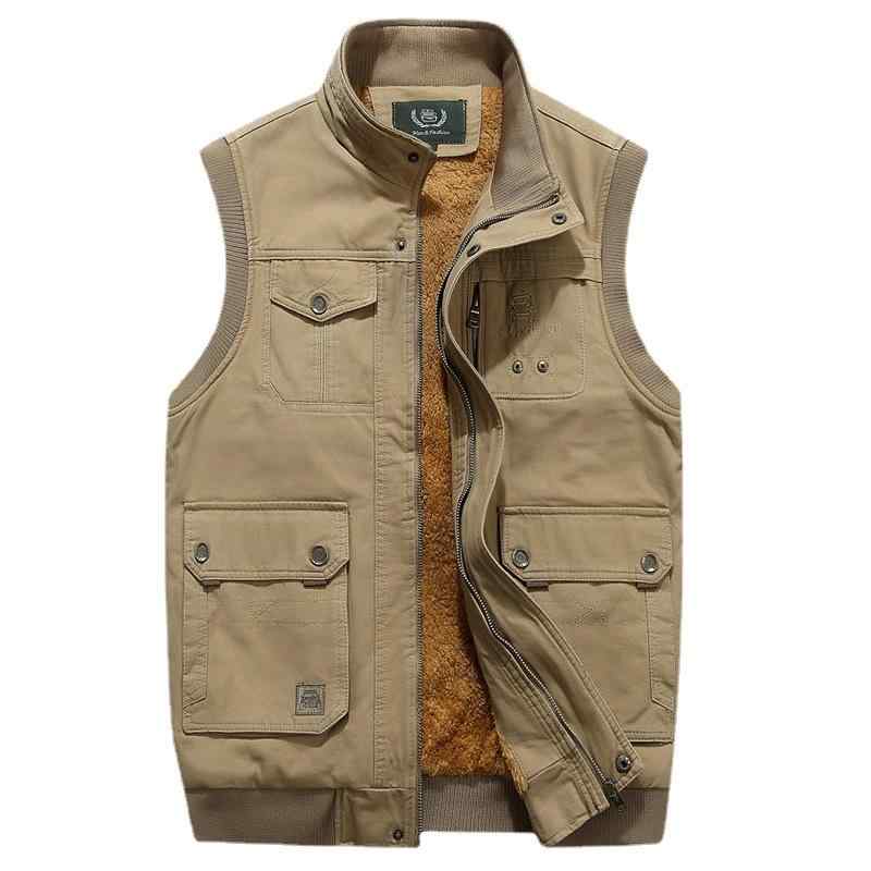 ベスト 男性用 中綿入り 裏起毛 シニア 紳士服 秋冬 コットン100% ポケット付き カーキ色 アーミーグリーン L XL 2XL 3XL 4XL 5XL shadowtail-10681205 シャドーテール パッケージ画像