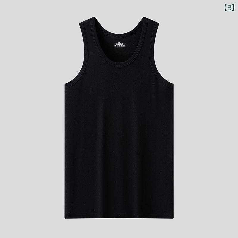 タンクトップ メンズ 男性用 綿100％ コットン 伸縮性 吸汗性 通気性 スポーツ インナーシャツ アンダーウェア 白 黒 灰色