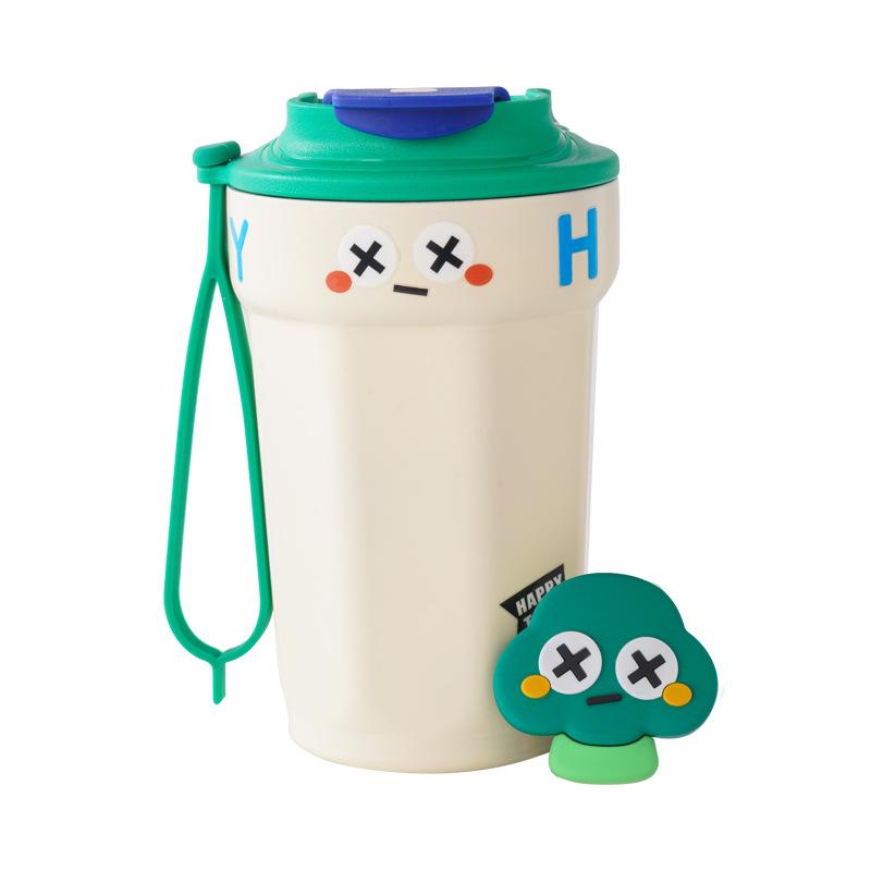 水筒 レディース 高颜值 コーヒーカップ 316ステンレス鋼 保温 大容量 かわいいロゴ刻印可能 ピンク系 ホワイト グリーン パープル 450ml