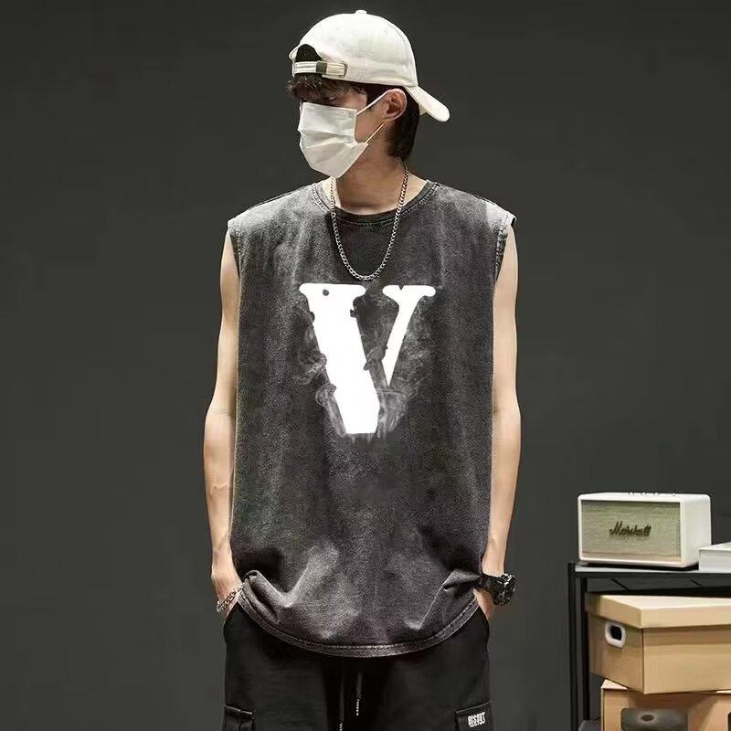 Tシャツ メンズ 男性用 ノースリーブ コットン 綿 混紡 ゆったり スポーツ 運動 筋トレ ランニング タンクトップ トップス 薄手 春夏