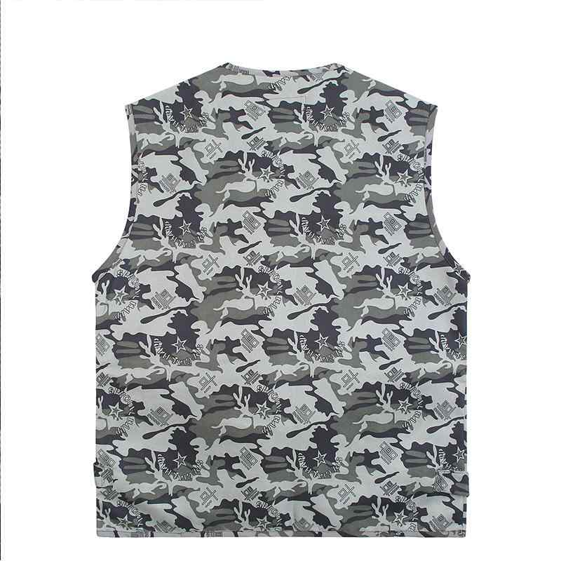 ベスト 男性用 春夏 薄手 メッシュ 迷彩柄 ミリタリー カジュアル 中高年 向け 多数ポケット 釣り ワーク