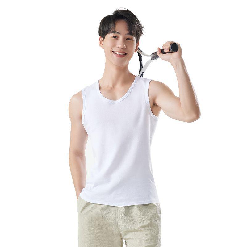 Men's Clothing - メンズ タンクトップ 男性用 インナーシャツ 綿100% コットン 運動用 スポーツウェア ランニング トレーニング 春夏 Vネック クルーネック