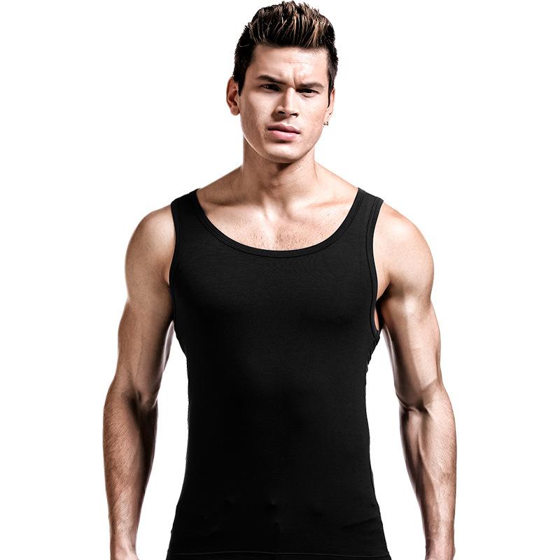 Vests - メンズ タンクトップ 男性用 夏 接触冷感 スリム スポーツ トレーニング インナーシャツ 白 黒 グレー