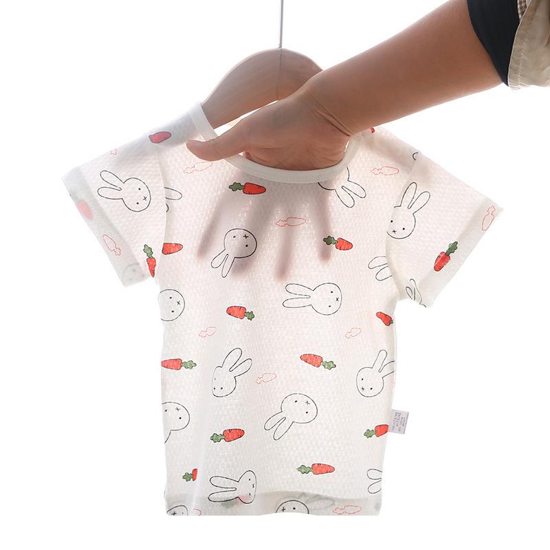 ベビー 半袖 Tシャツ パンツ 上下2点セット 薄手 パジャマ ルームウェア 綿100％ 66CM 73CM 80CM 90CM ..