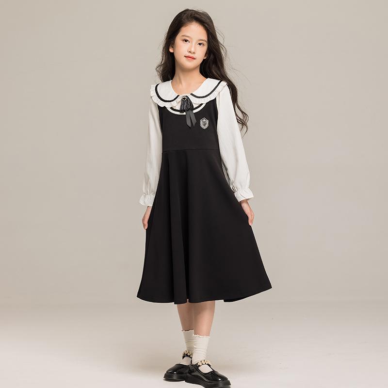 ワンピース ガールズ キッズ 子供服 長袖 プリンセススタイル Aライン ポリエステル 春秋 中学生 小学生 120cm 130cm 140cm 150cm 160cm 170cm