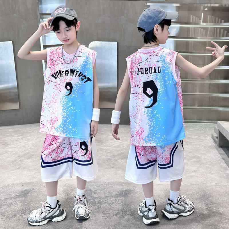 子供服 セットアップ 男の子 夏用 バスケットボールウェア タンクトップ ショート...