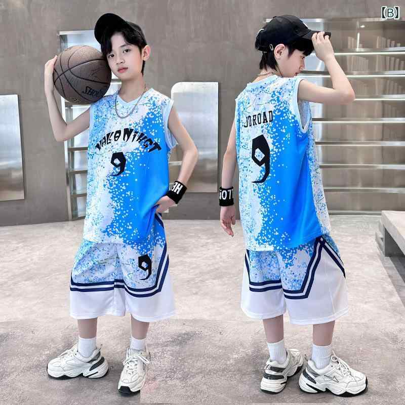 子供服 セットアップ 男の子 夏用 バスケットボールウェア タンクトップ ショート...
